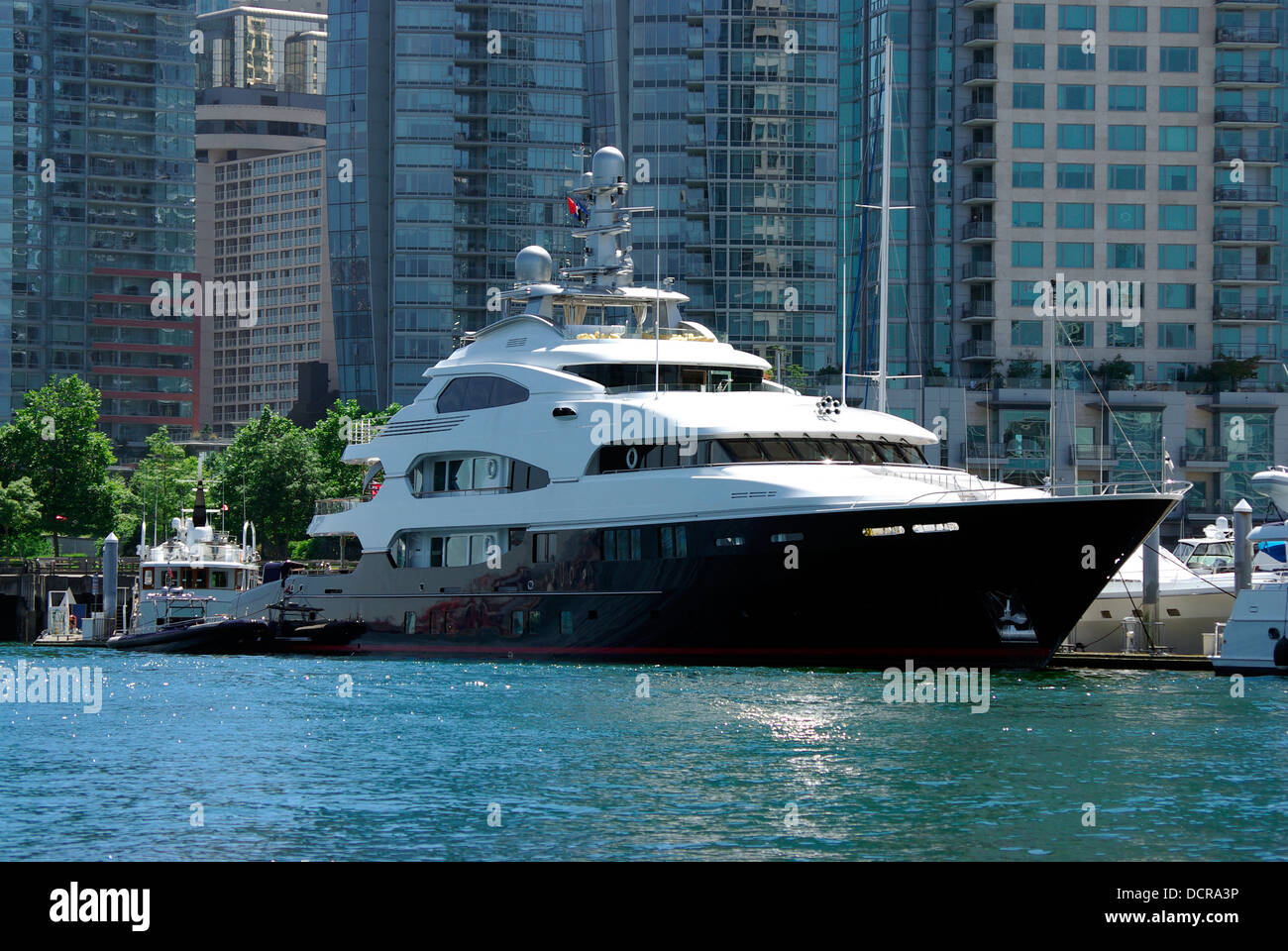 Large Yacht in Vancouver, Canada Stock Photo