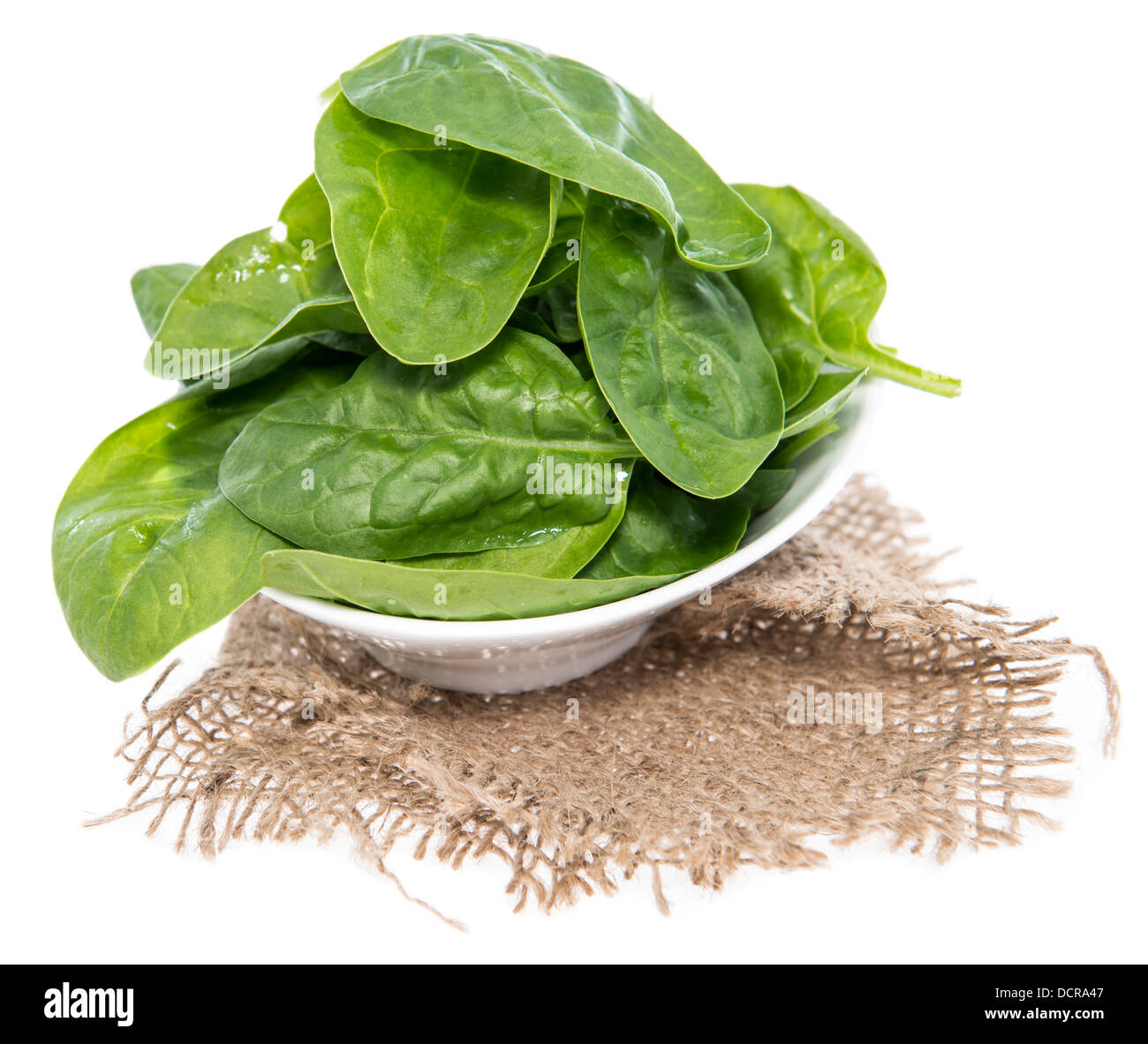 Spinach Leaves isolated on white background Stock Photo - Alamy
