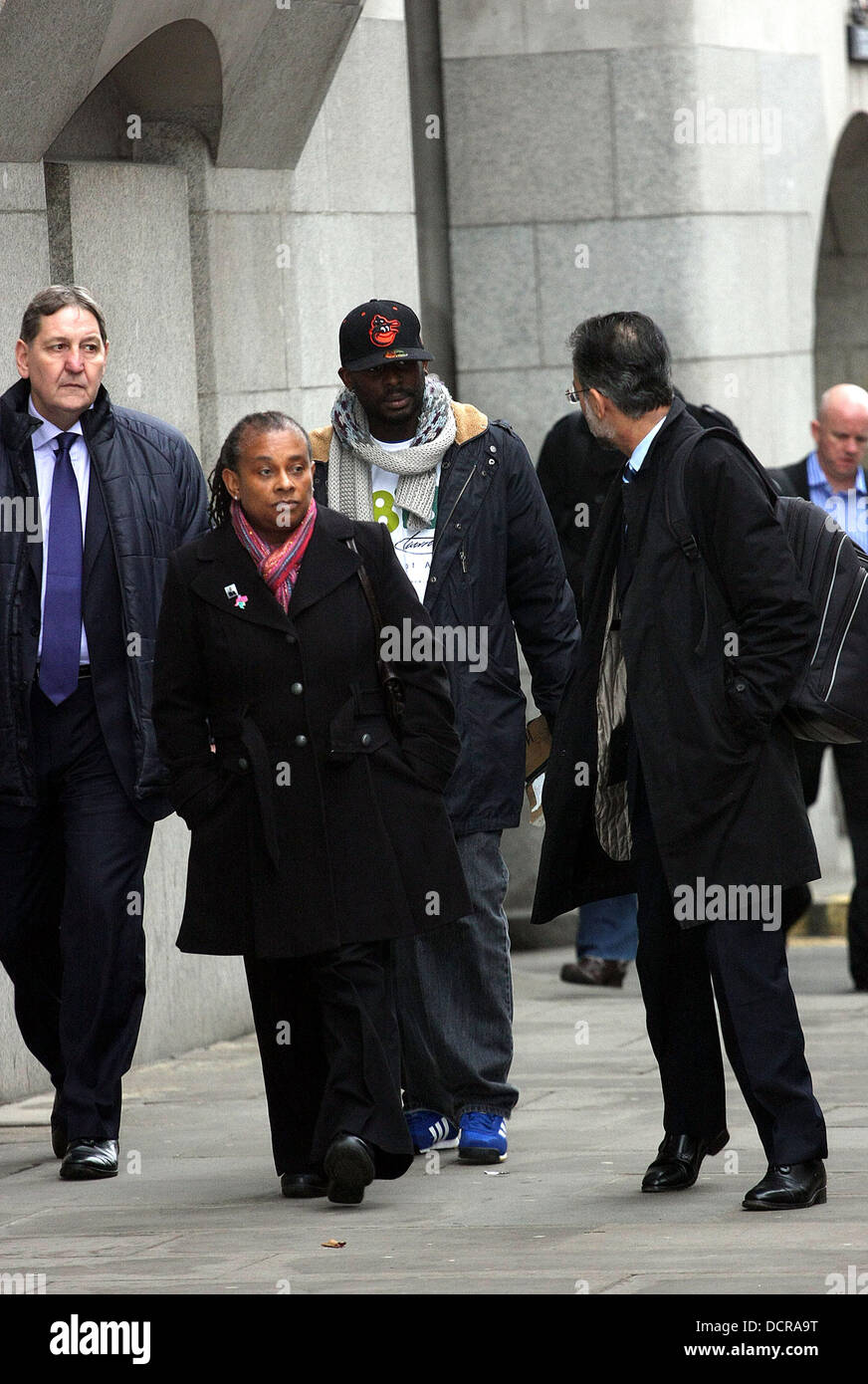 Doreen Lawrence, Solicitor: Imran Khan The parents of Stephen Lawrence arrive at the Old Bailey for the start of the trial of Gary Dobson and David Norris for the murder of their son. London, England - 14.11.11 Stock Photo