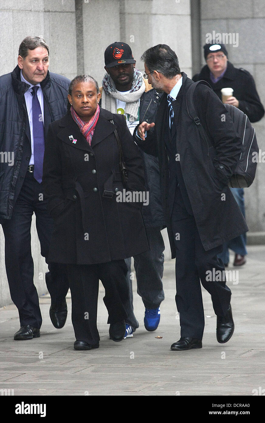 Doreen Lawrence, Solicitor: Imran Khan The parents of Stephen Lawrence arrive at the Old Bailey for the start of the trial of Gary Dobson and David Norris for the murder of their son. London, England - 14.11.11 Stock Photo