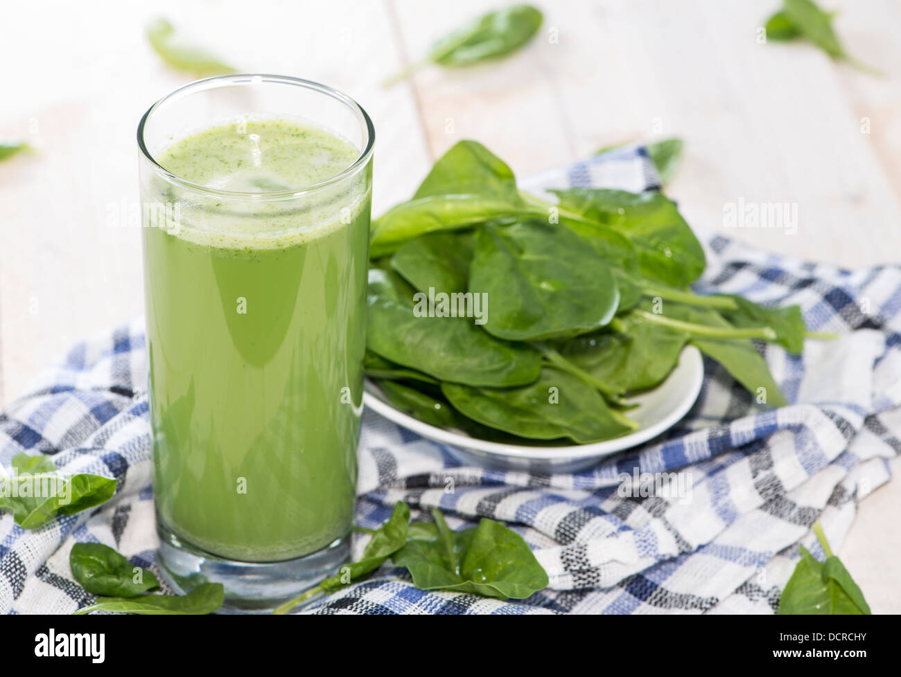Fresh homemade Spinach Juice in a glass Stock Photo Alamy