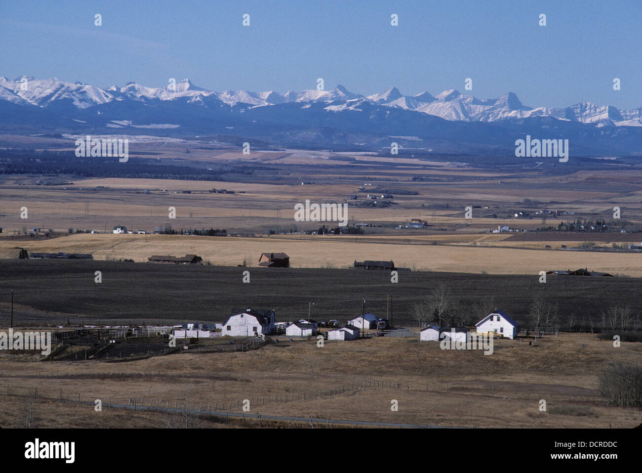 Ranches in Rockies foothills, near Calgary Alberta Canada Stock Photo ...