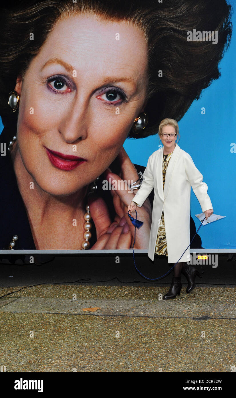 Meryl Streep unveils the UK poster campaign for 'The Iron Lady' on the