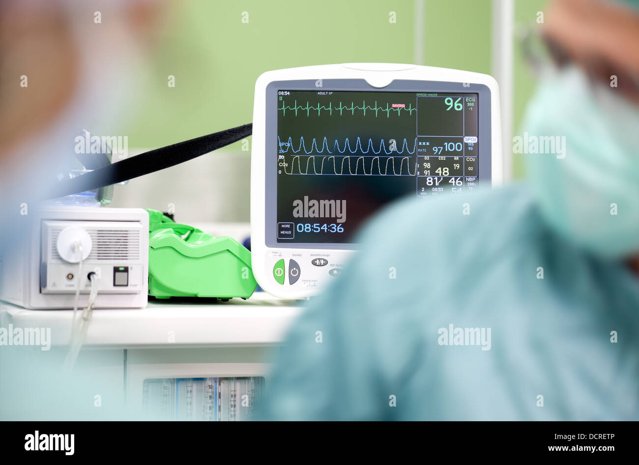 Cardiogram monitor ekg operation Stock Photo