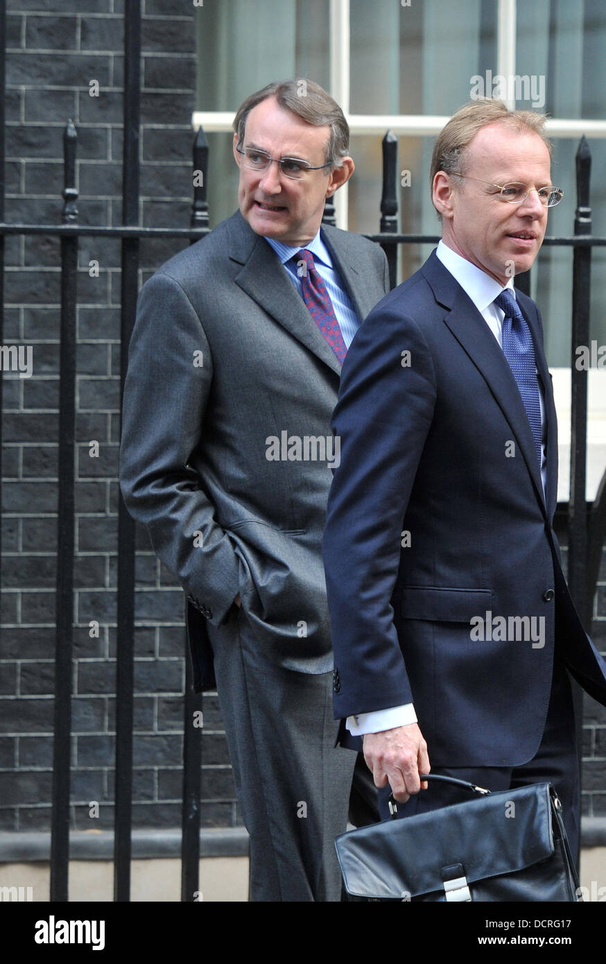 Heineken CEO Jean-Francois van Boxmeer (R) leaves 10 Downing Street after a  business breakfast with Nick Clegg and Dutch Prime Minister Mark Rutte.  London, England - 15.11.11 Stock Photo - Alamy