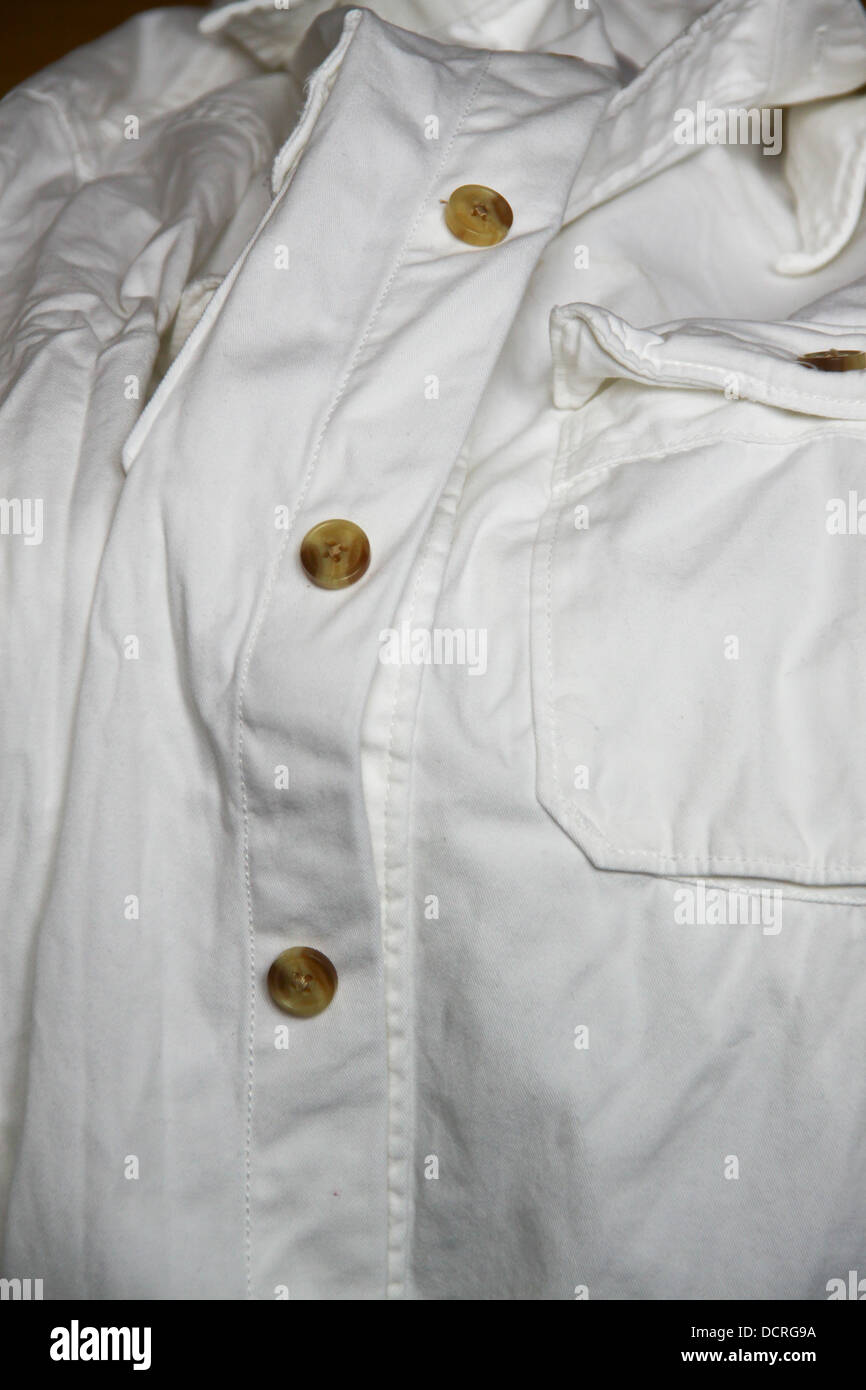 Bright white cotton shirt Stock Photo