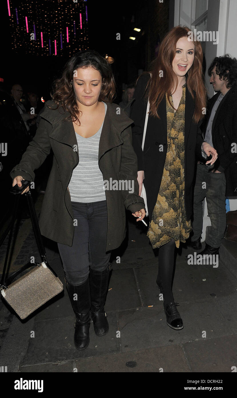 Karen Gillan leaving the Donmar Warehouse. London, England - 16.11.11