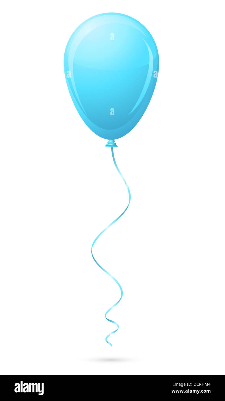 blue balloon illustration isolated on white background Stock Photo - Alamy
