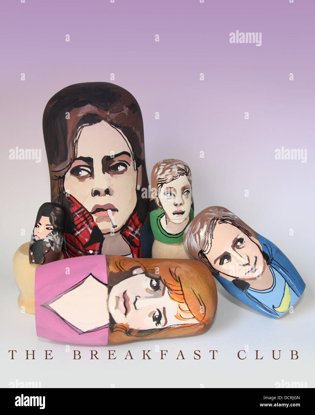 Pop Culture Nesting Dolls Picture shows The Breakfast Club Ginger Williams is a painter with