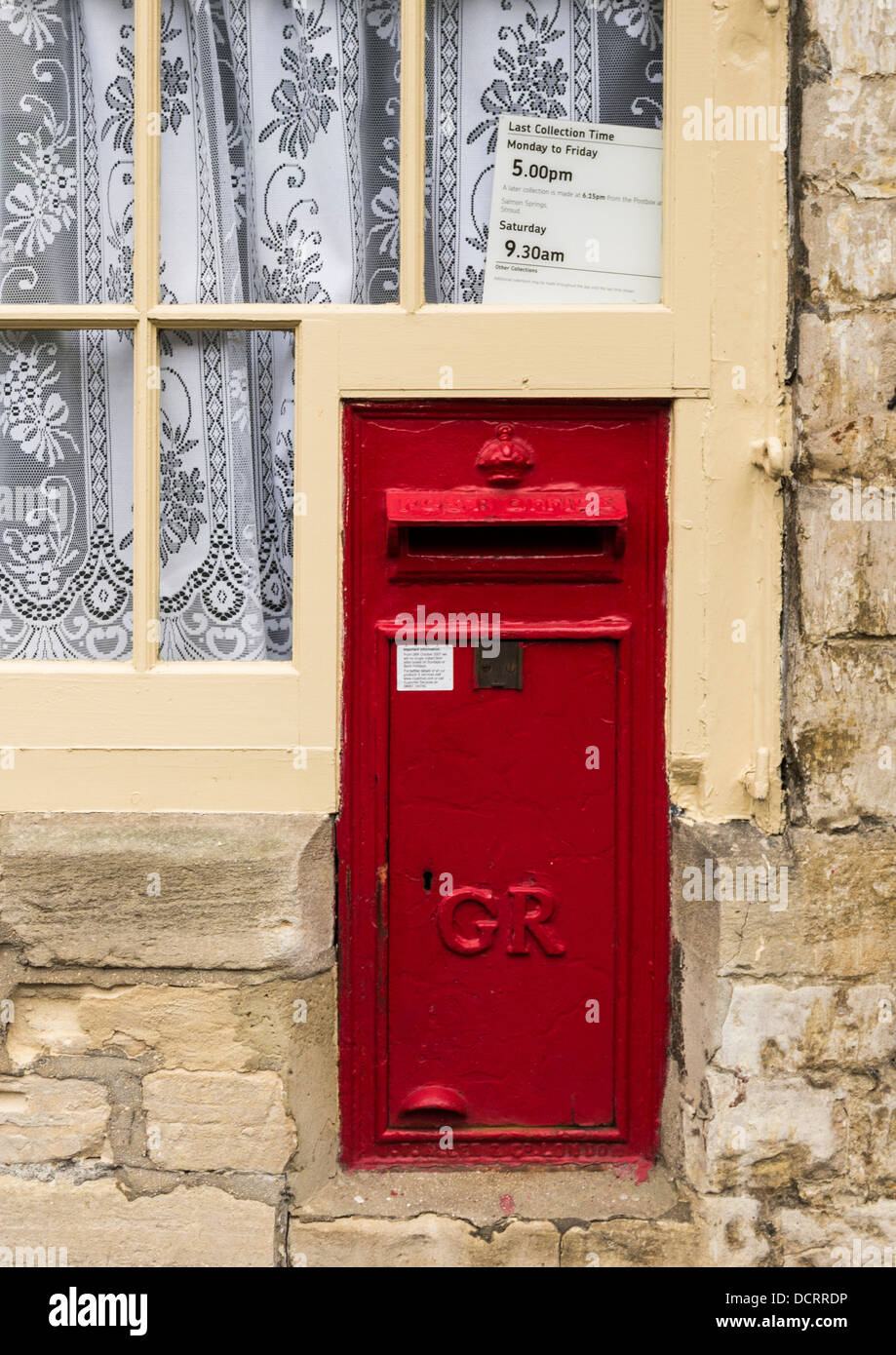 Wall post box, Woodchester, Gloucestershire, England Stock Photo Alamy