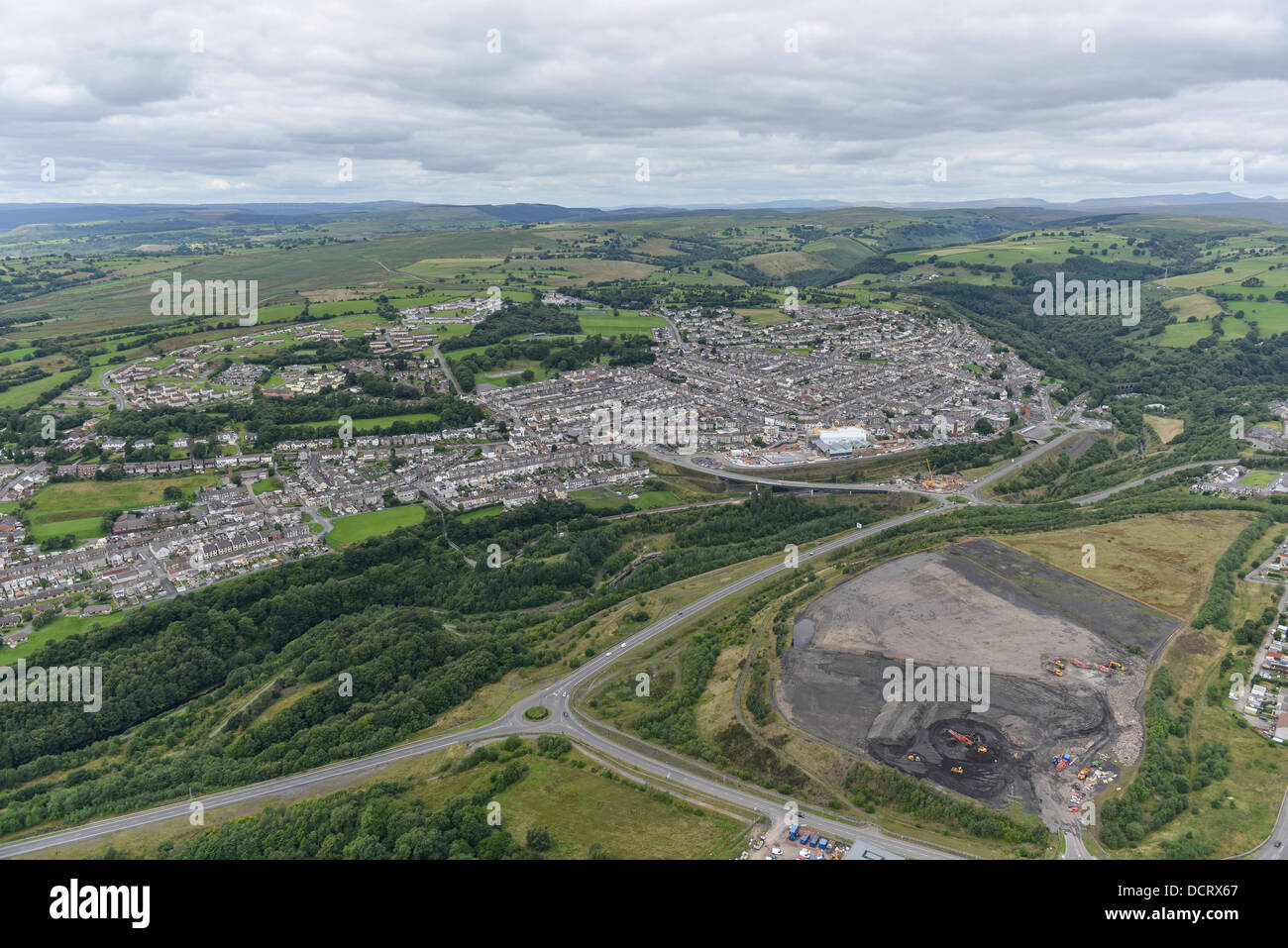 Aerial photograph of Bargoed Stock Photo