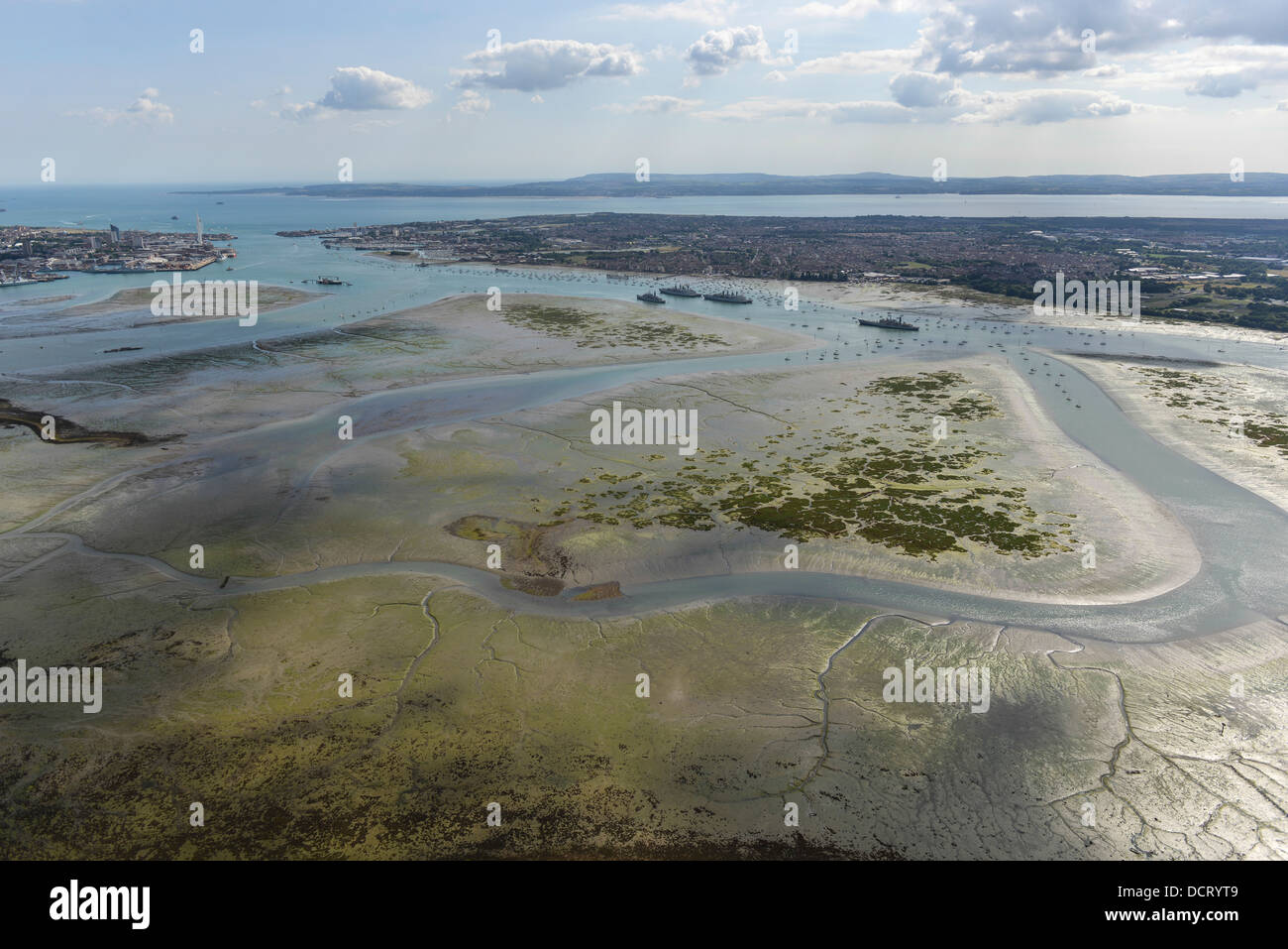 Aerial photograph of Portsmouth Harbour Stock Photo