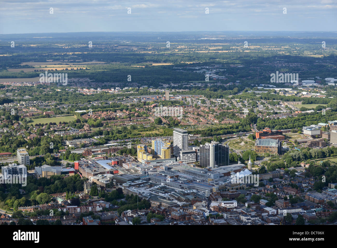 Aerial photograph of Basingstoke Town Centre Stock Photo