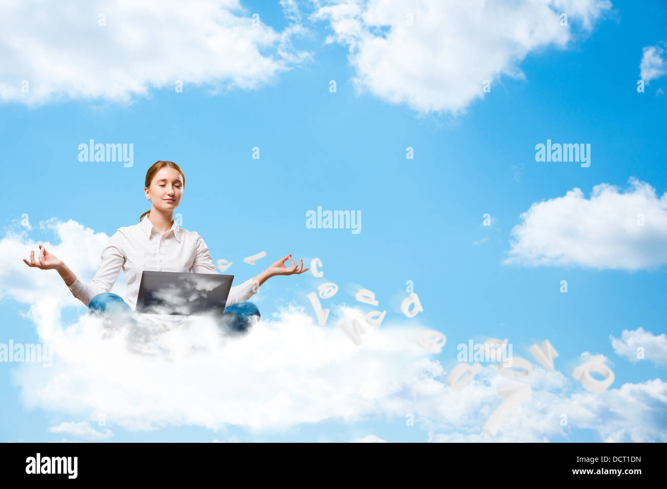 Meditation in the clouds Stock Photo - Alamy