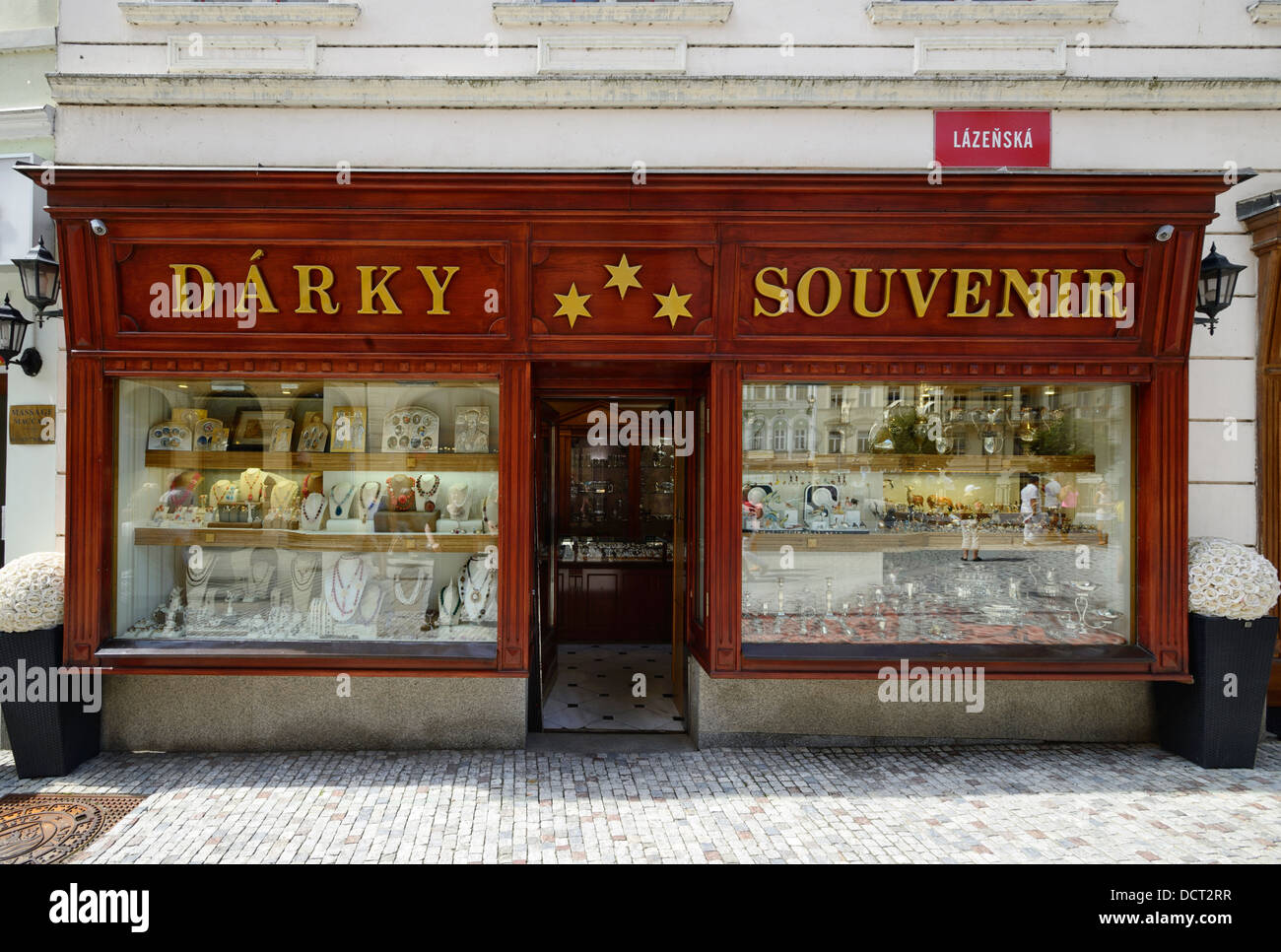Souvenir shop in Karlovy Vary, Karlsbad, Czech Republic, Europe Stock Photo