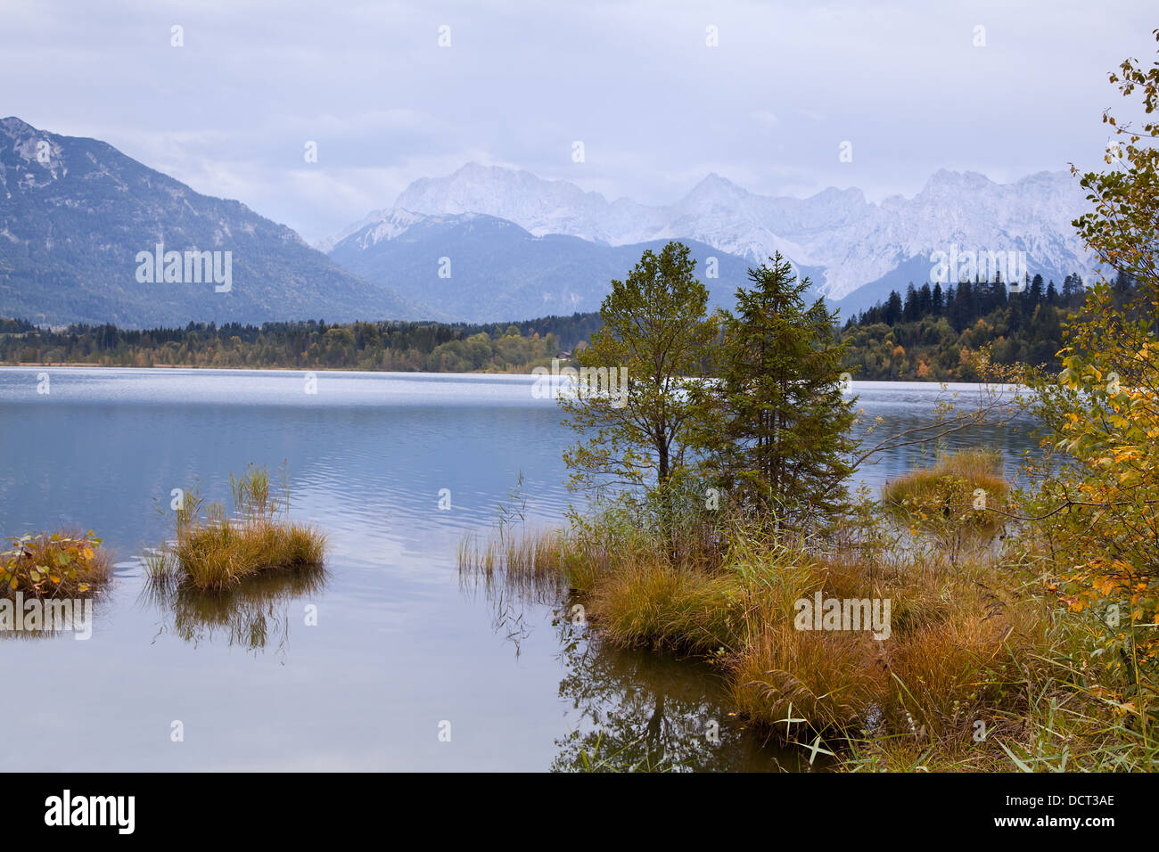 Barmsee and Bavarian Alps on background Stock Photo - Alamy