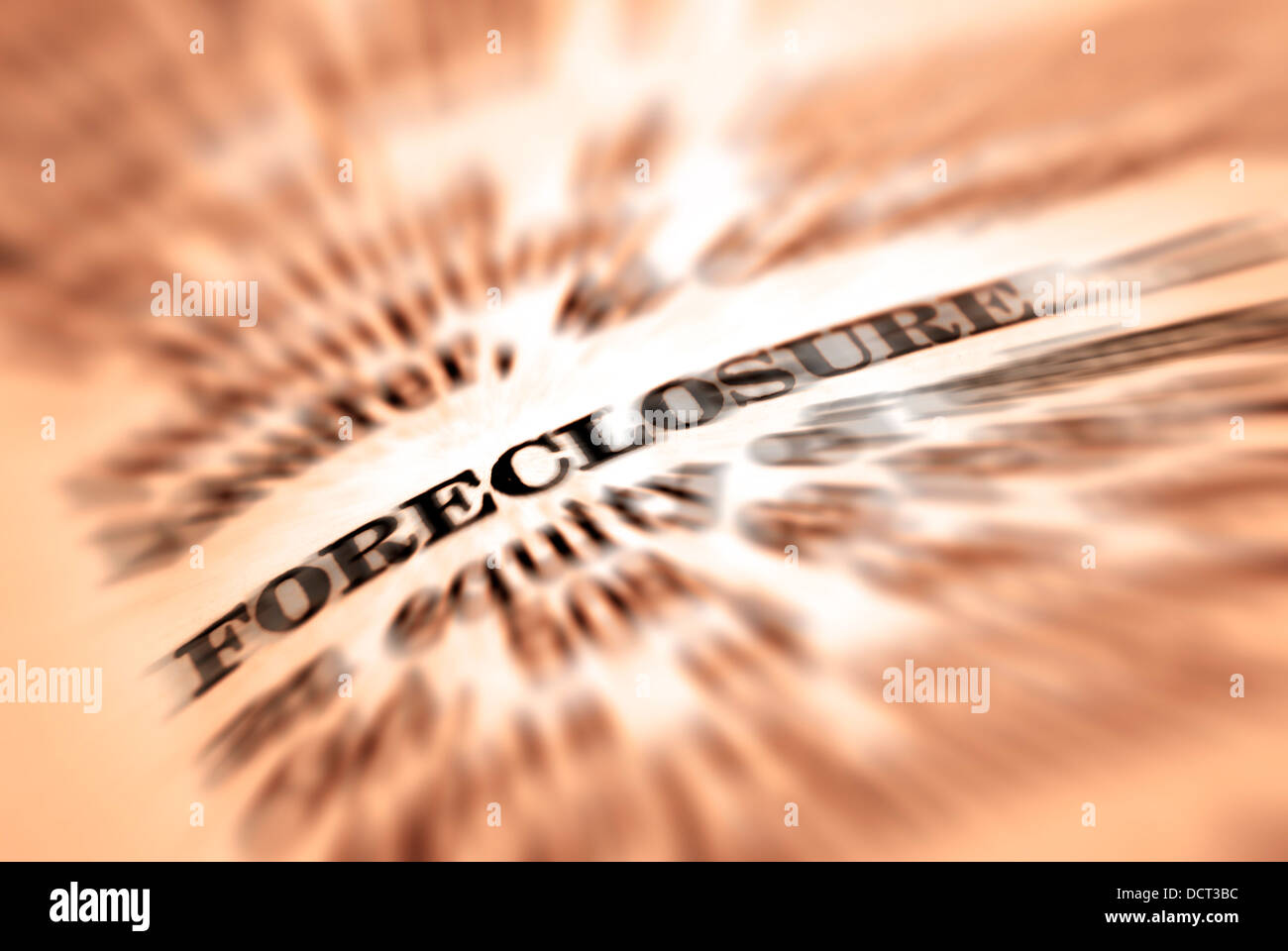 Closeup of foreclosure definition in dictionary Stock Photo