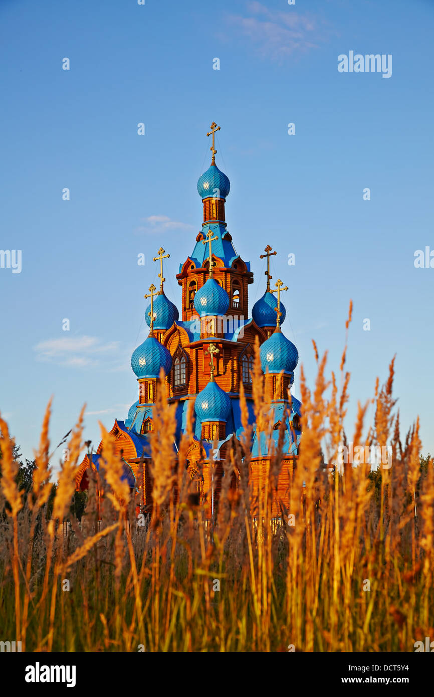 Transfiguration Church in Star City. Moscow region. Summer sunny day ...