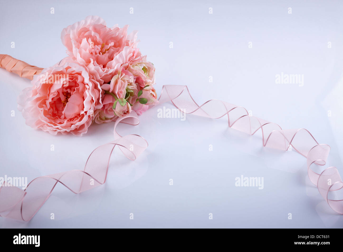 a flower with a pink ribbon Stock Photo - Alamy