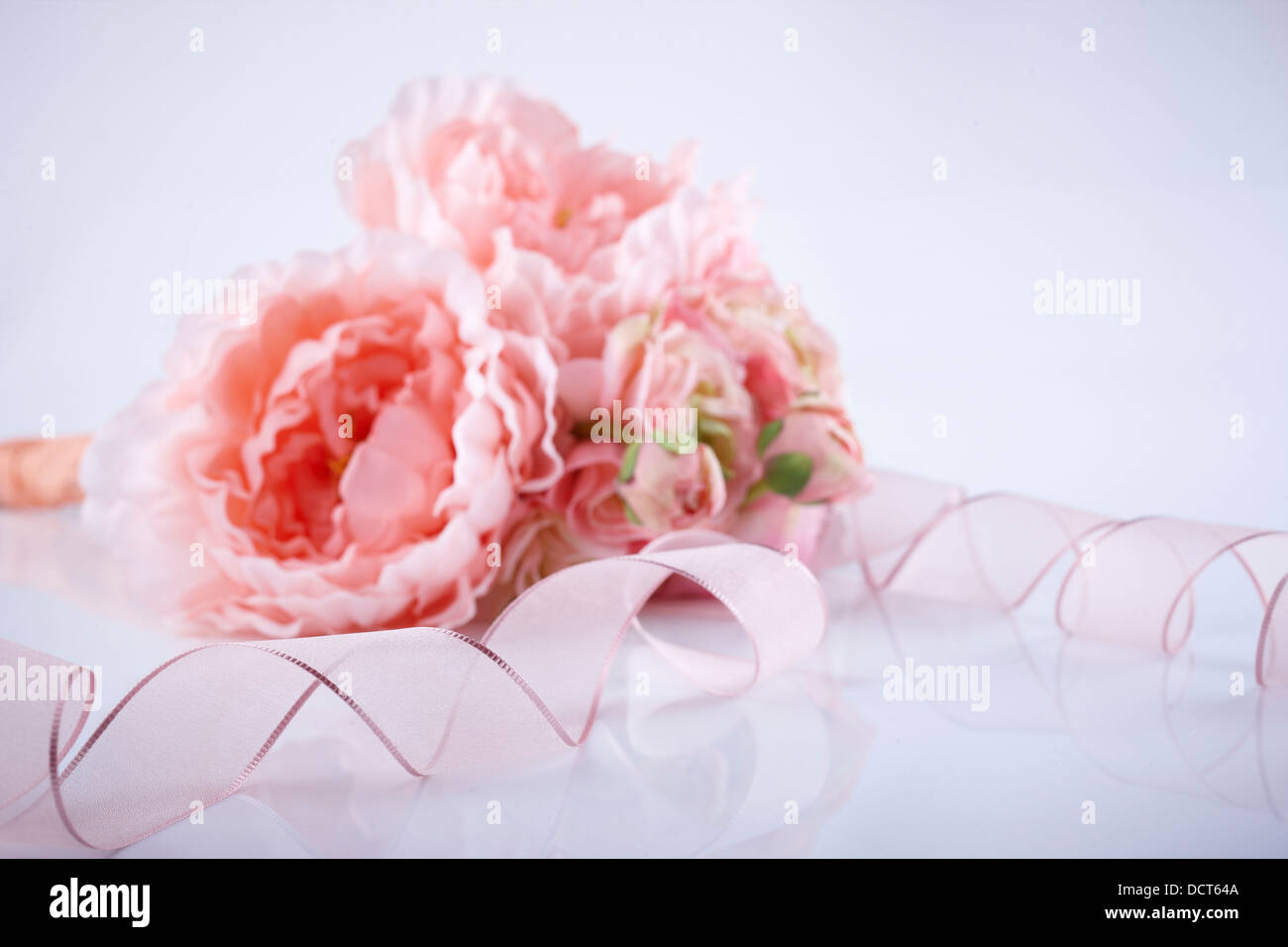 a flower with a pink ribbon Stock Photo - Alamy