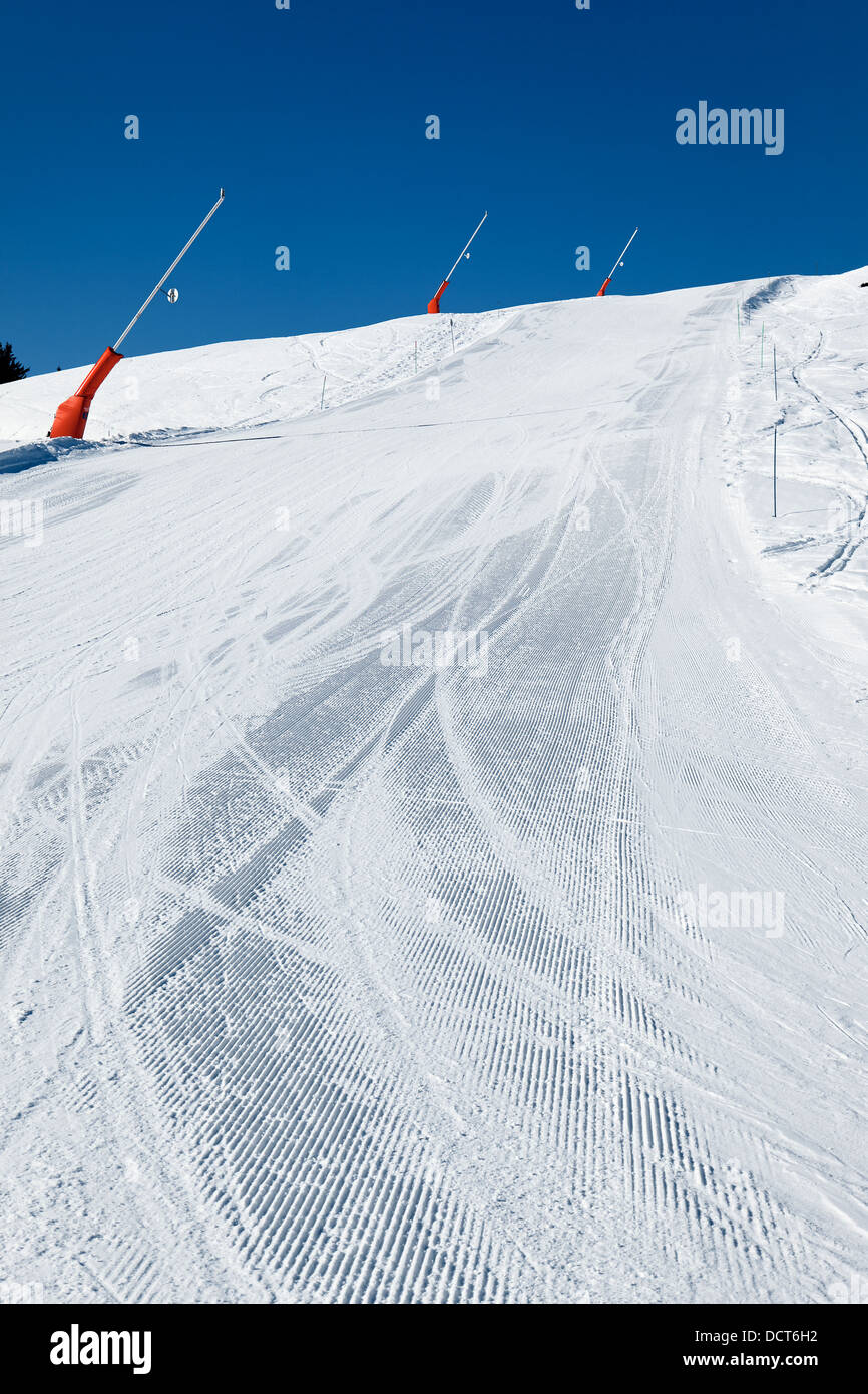 snowmaker on ski track Stock Photo Alamy