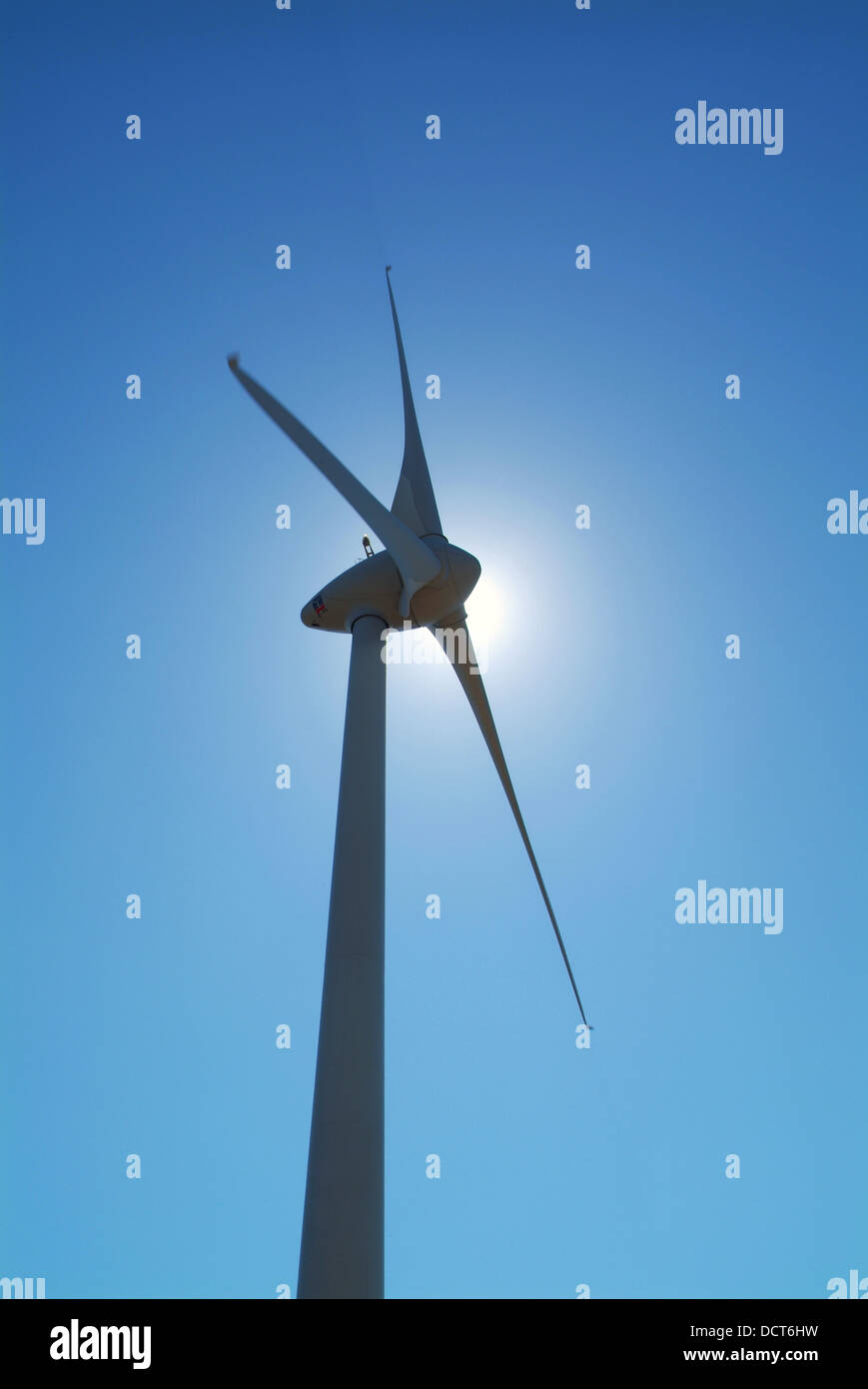 Wind Turbines, Windmills in Algarve, Vila do Bispo Stock Photo