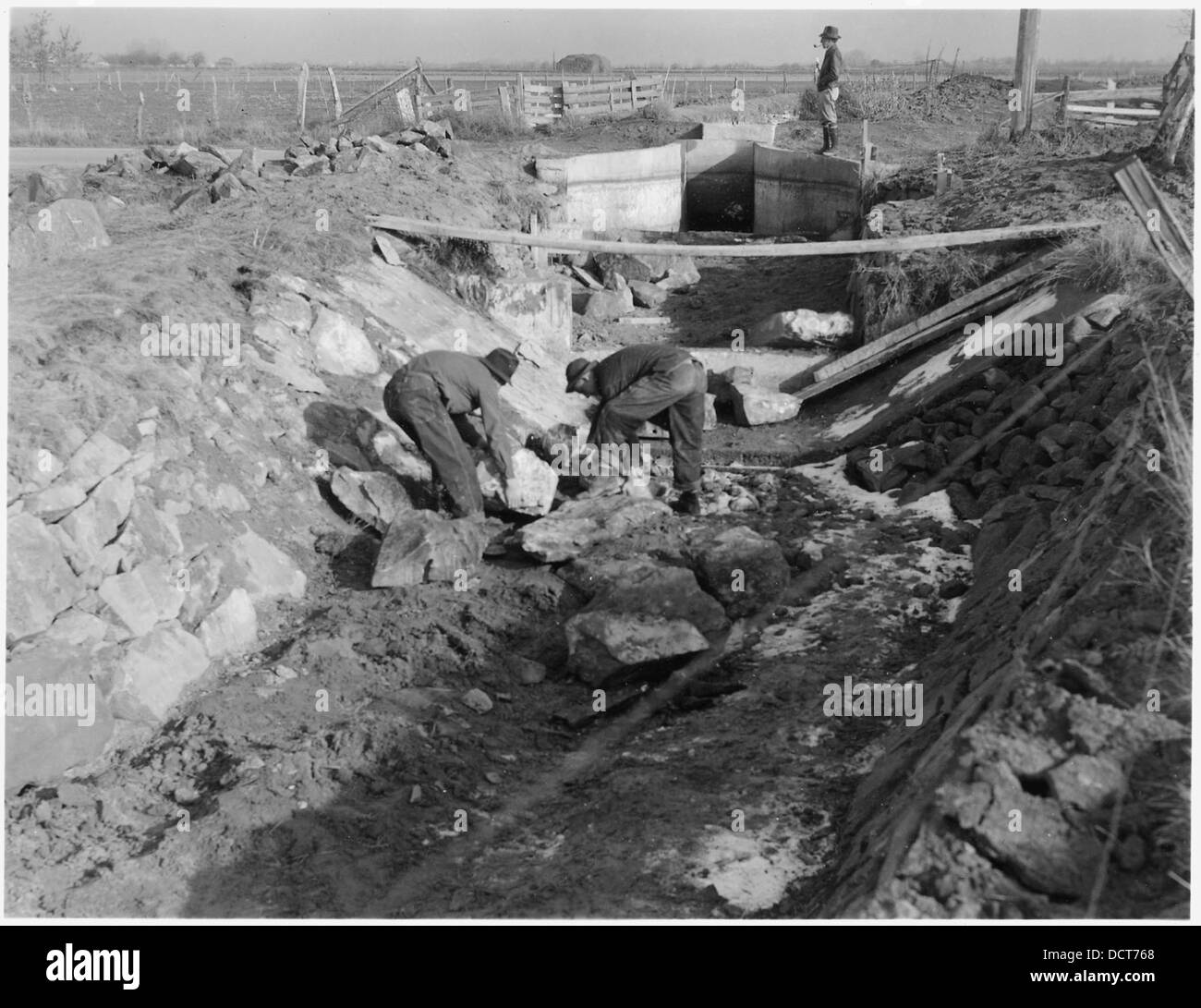 CCC Camp BR24 Belle Fourche Project, Homedale, Idaho, Crew riprapping