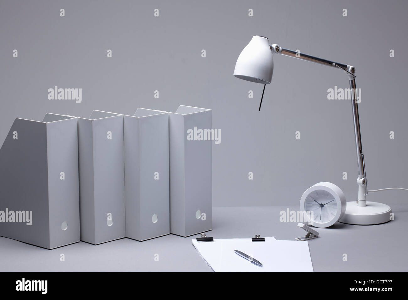a work desk with folders Stock Photo Alamy