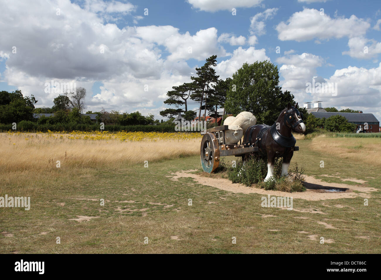 Perceval the life-sized shire horse public sculpture by London born artist Sarah Lucas, Snape, Suffolk Stock Photo