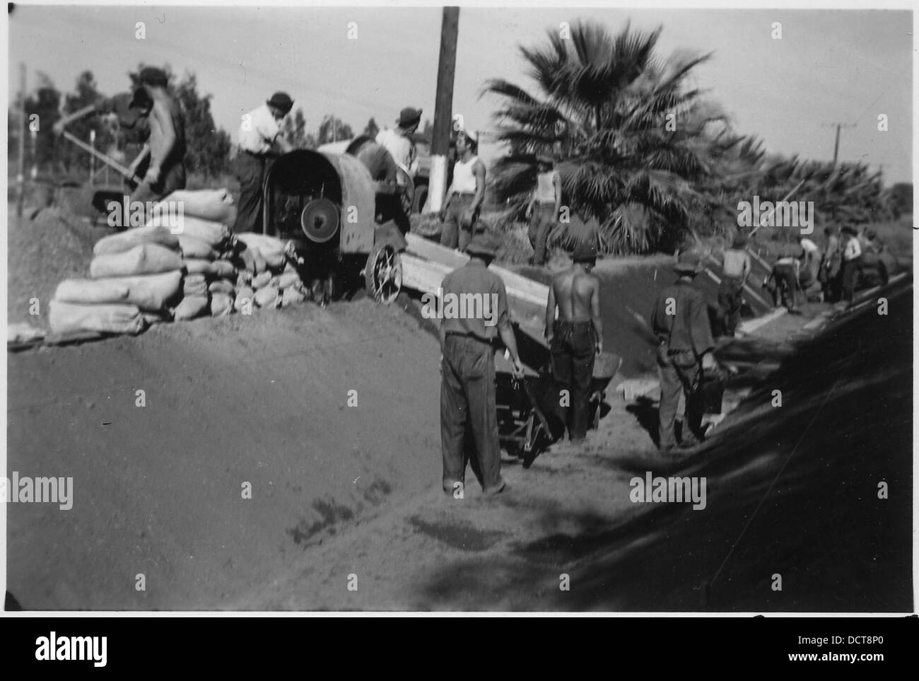 CCC Camp BR78 Orland Project, California, Concrete lining operations