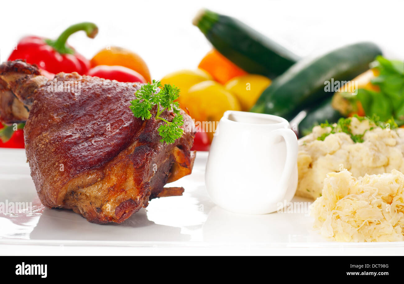 original German BBQ pork knuckle Stock Photo Alamy