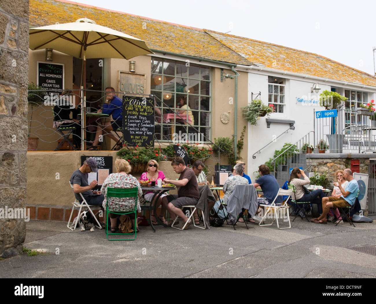 St Ives a seaside town in Cornwall England UK Olives Cafe Stock Photo Alamy