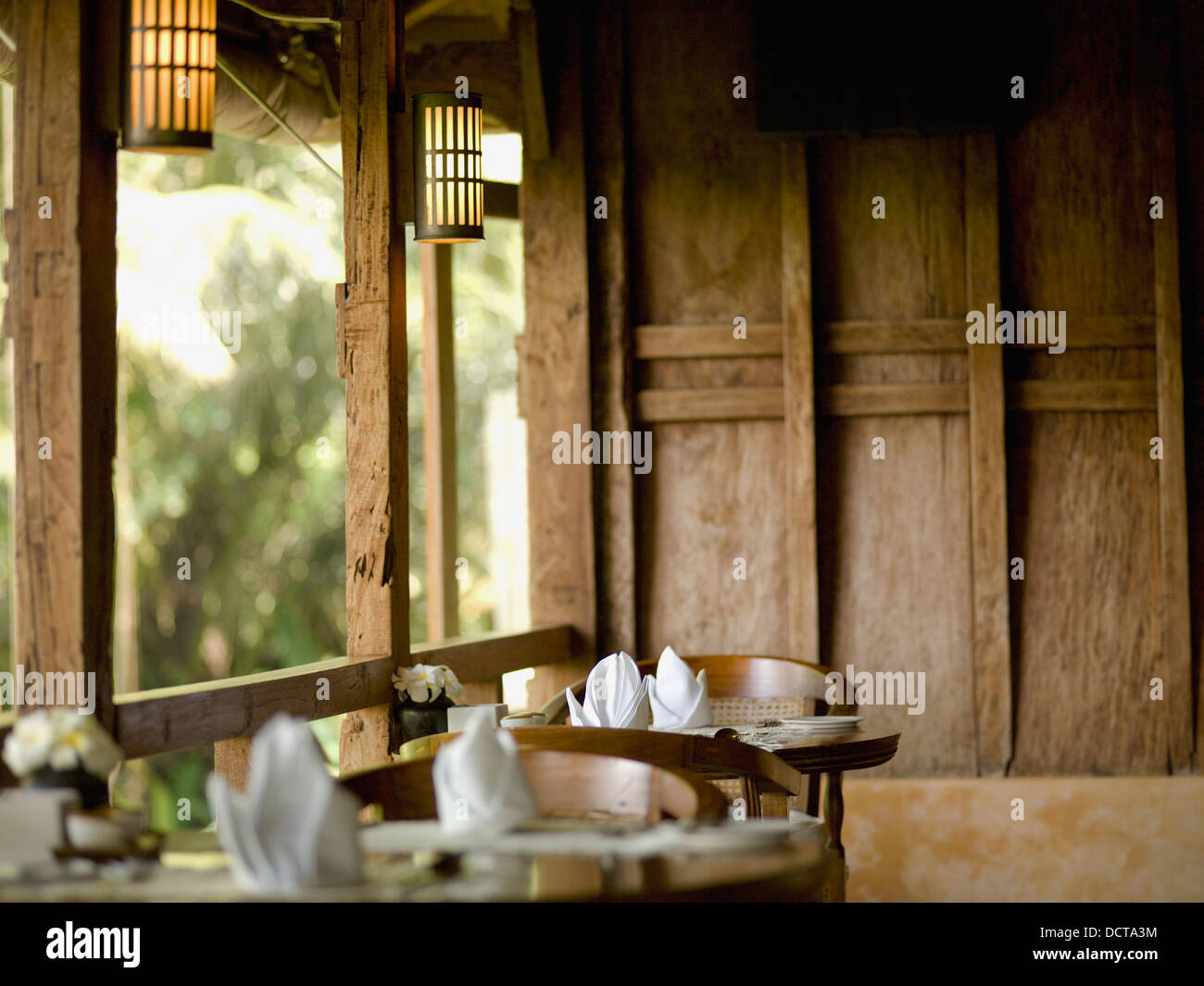 Interior Of Rustic Restaurant, Asia Stock Photo - Alamy