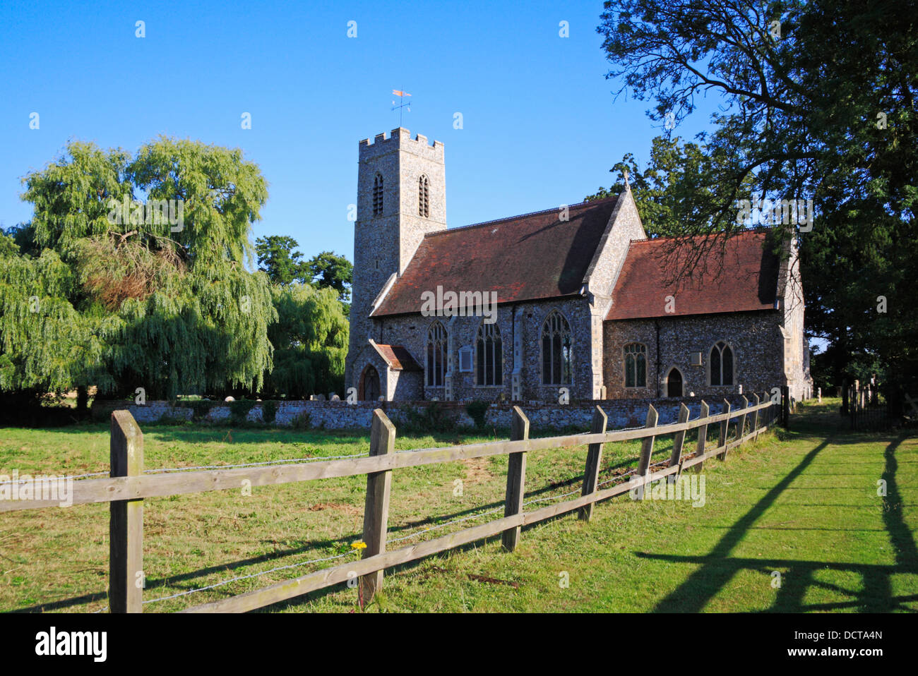 A view of the parish church of St Andrew at Lamas, Norfolk, England