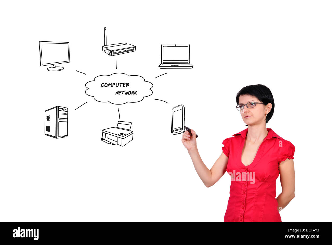 computer network model Stock Photo - Alamy