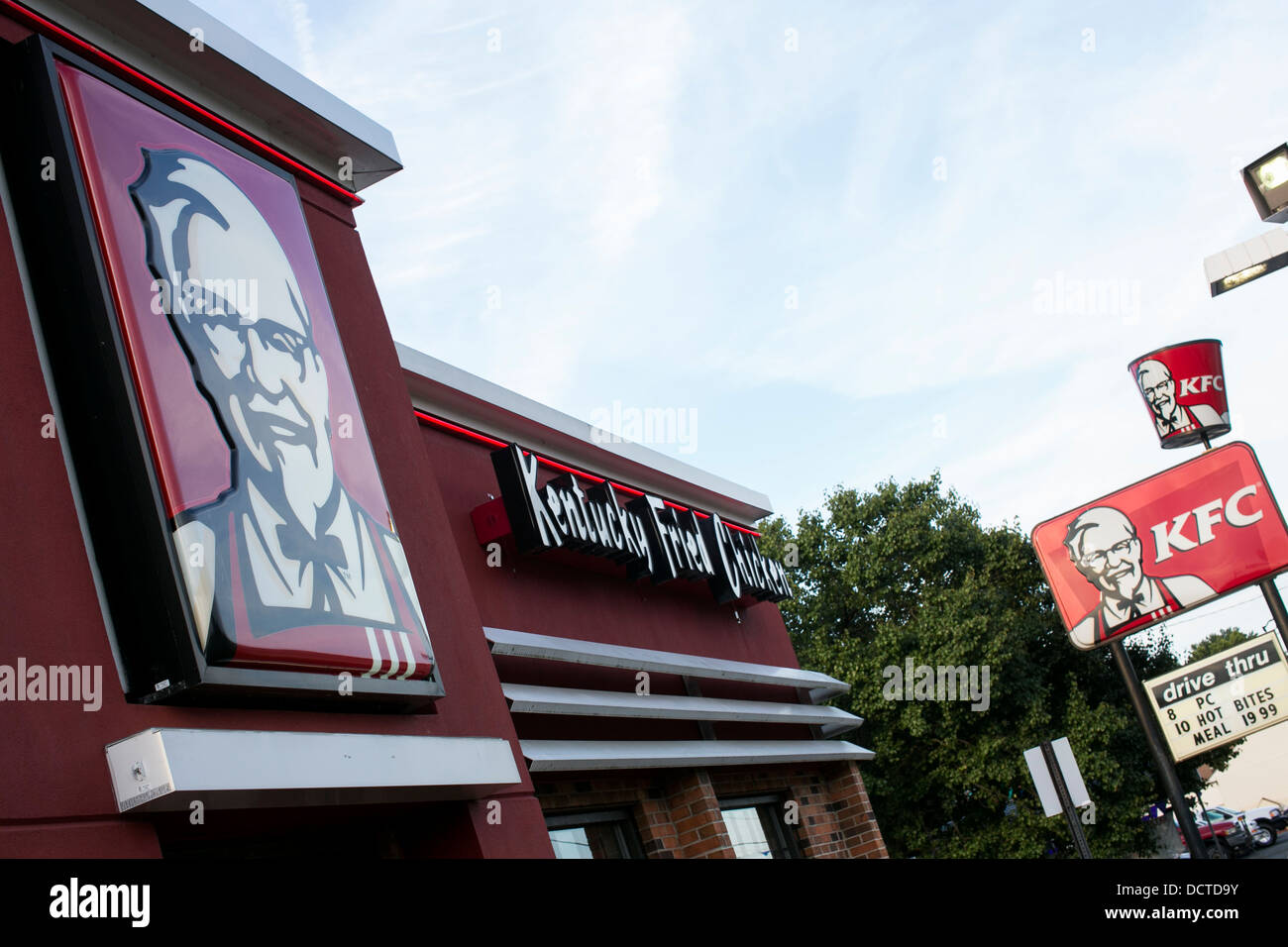 A Kentucky Fried Chicken (KFC) restaurant.  Stock Photo