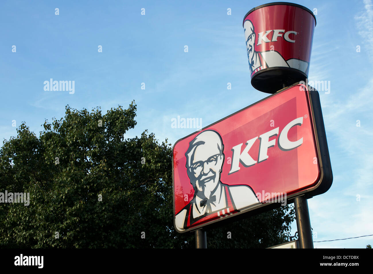A Kentucky Fried Chicken (KFC) restaurant.  Stock Photo