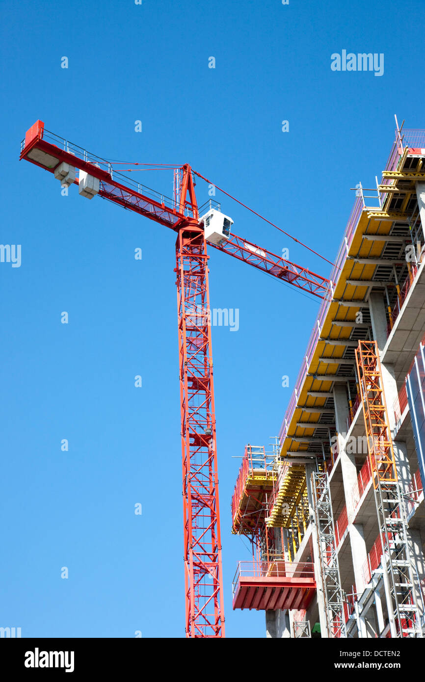 Crane On Construction Site, Newcastle Upon Tyne, Tyne And Wear, England