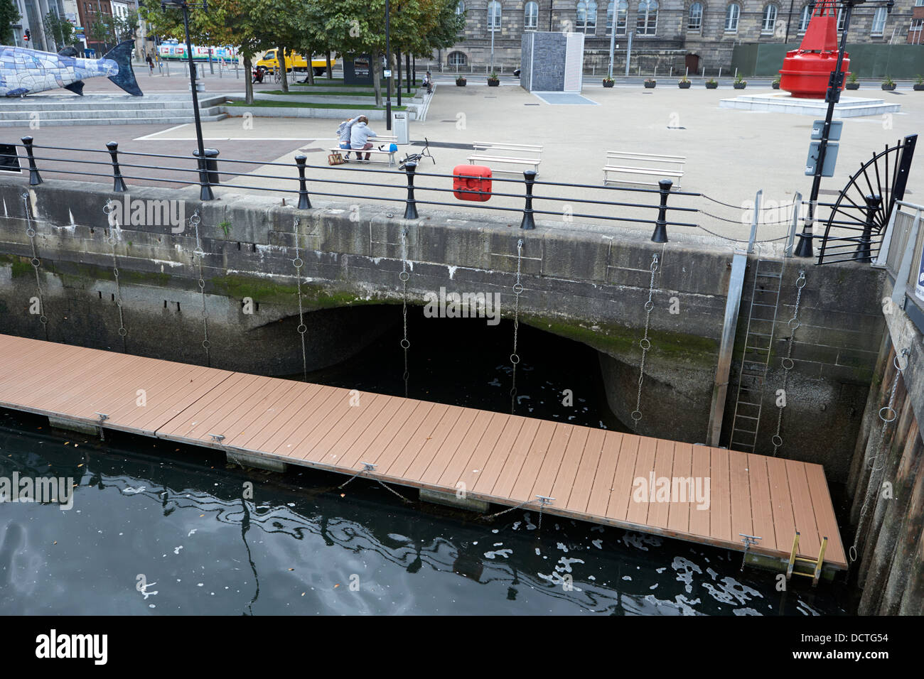 old quay entrance and bridge at donegall quay belfast northern ireland