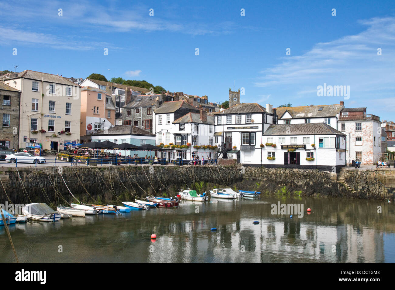 Falmouth a coastal town in Cornwall England UK Custom House Quay Stock Photo