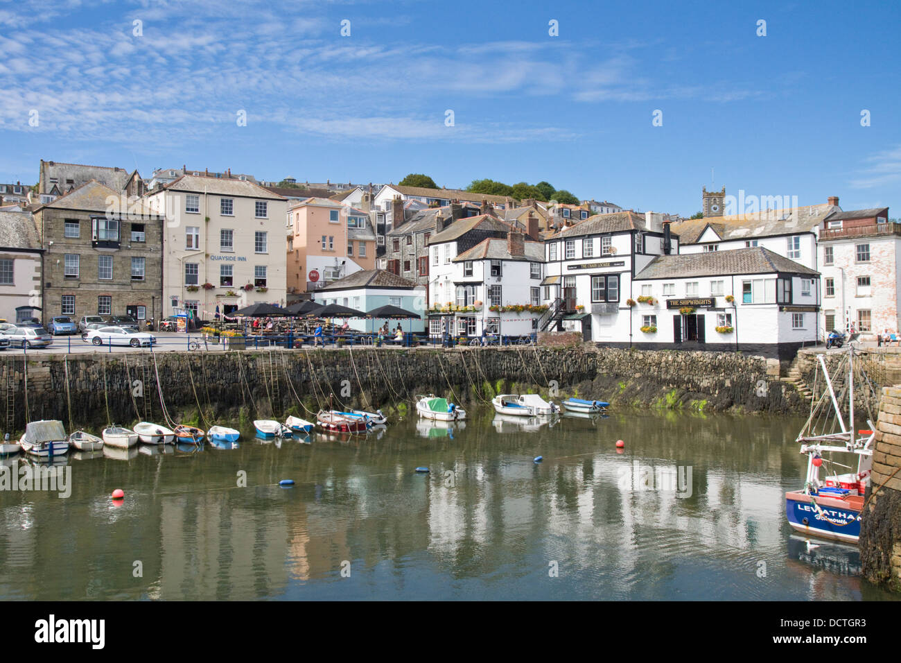 Falmouth a coastal town in Cornwall England UK Custom House Quay Stock Photo