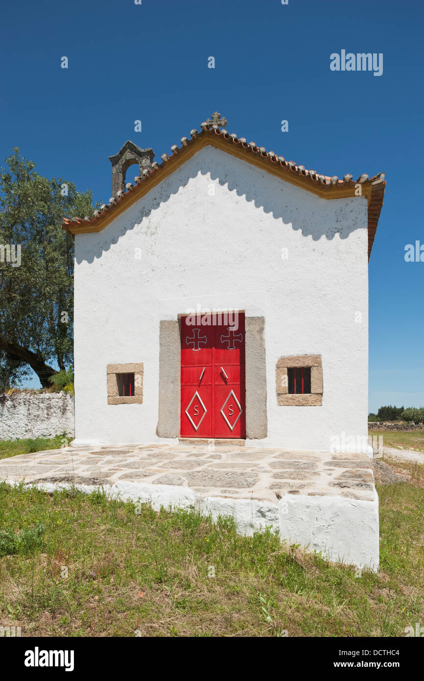 Small Country Chapel; Alpalhao, Municipality Of Nisa, Alentejo, Portugal Stock Photo