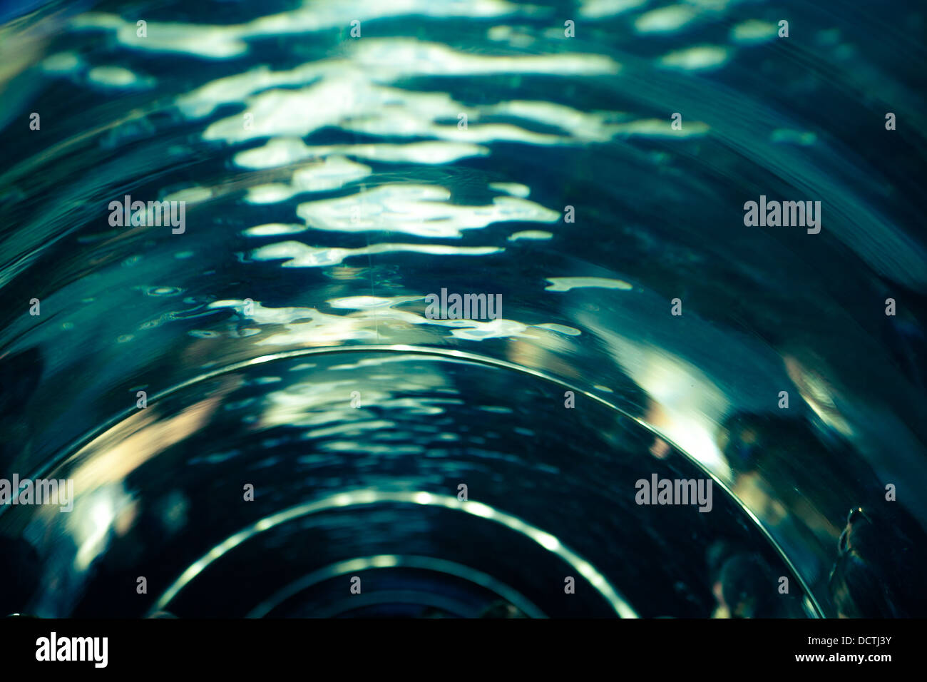 in glass tunnel, under water Stock Photo