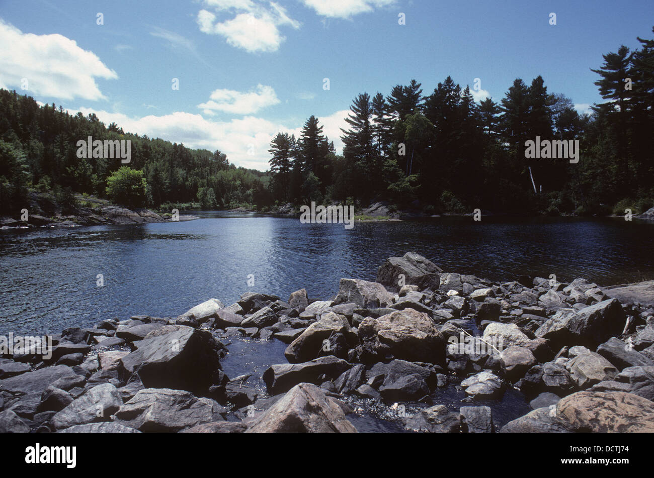 Rocky riverbank, Serpent River, Ontario, Canada Stock Photo Alamy