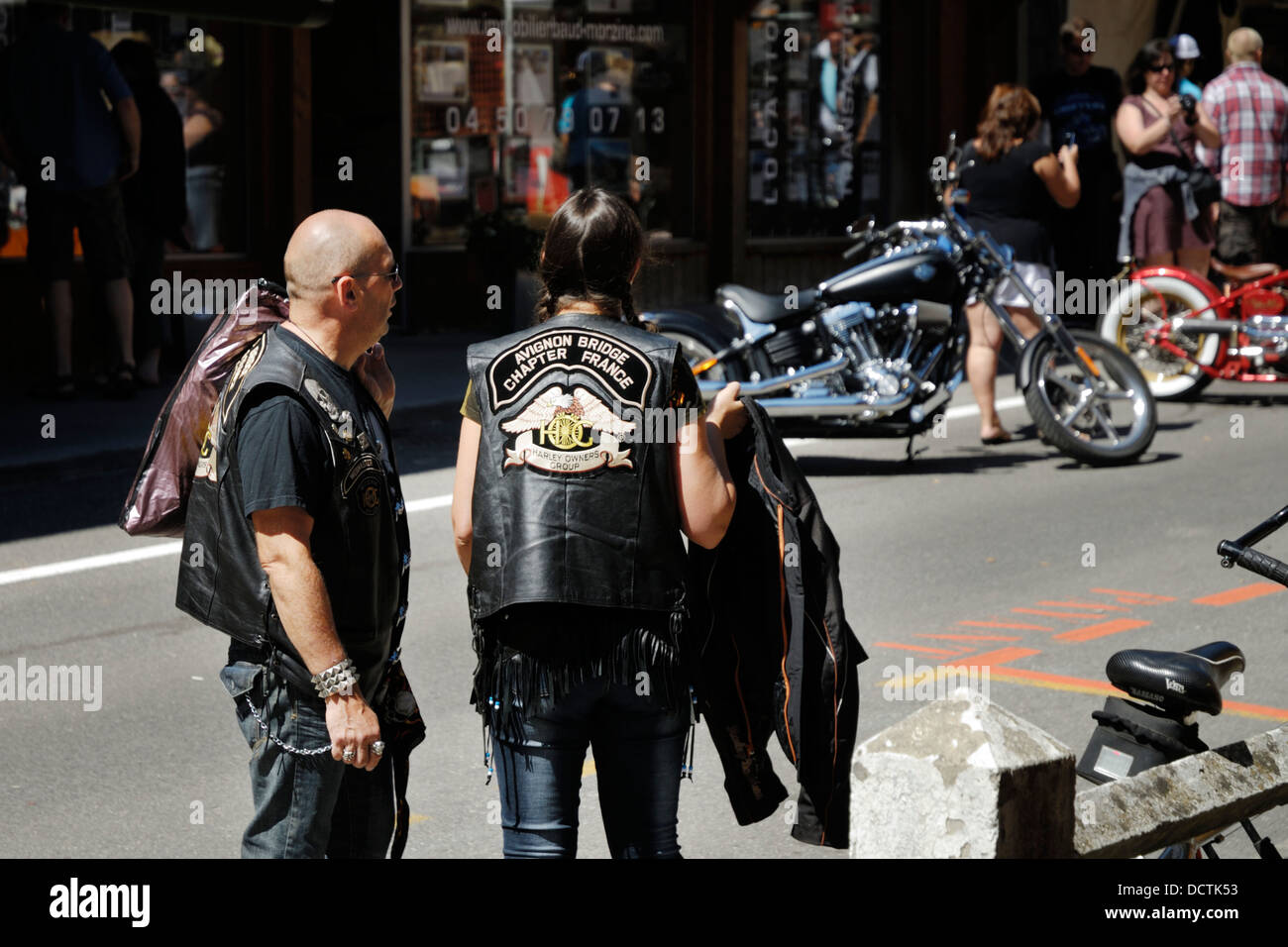 Harley Davidson Bikers,Harley Davidson festival,Morzine,France Stock Photo