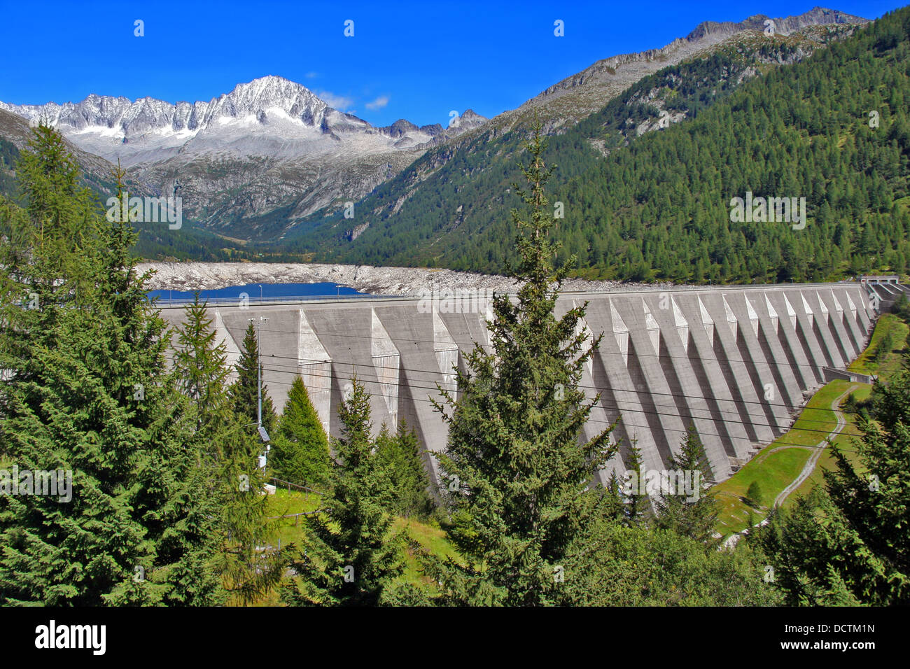 Dam lake artificial 'Malga Bissina'in Val Daone - Fumo.Adamello moutain.Trent. Stock Photo