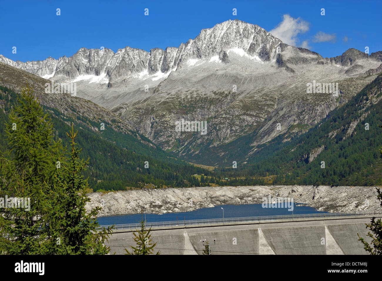 Dam lake artificial 'Malga Bissina'in Val Daone - Fumo.Adamello moutain.Trent. Stock Photo