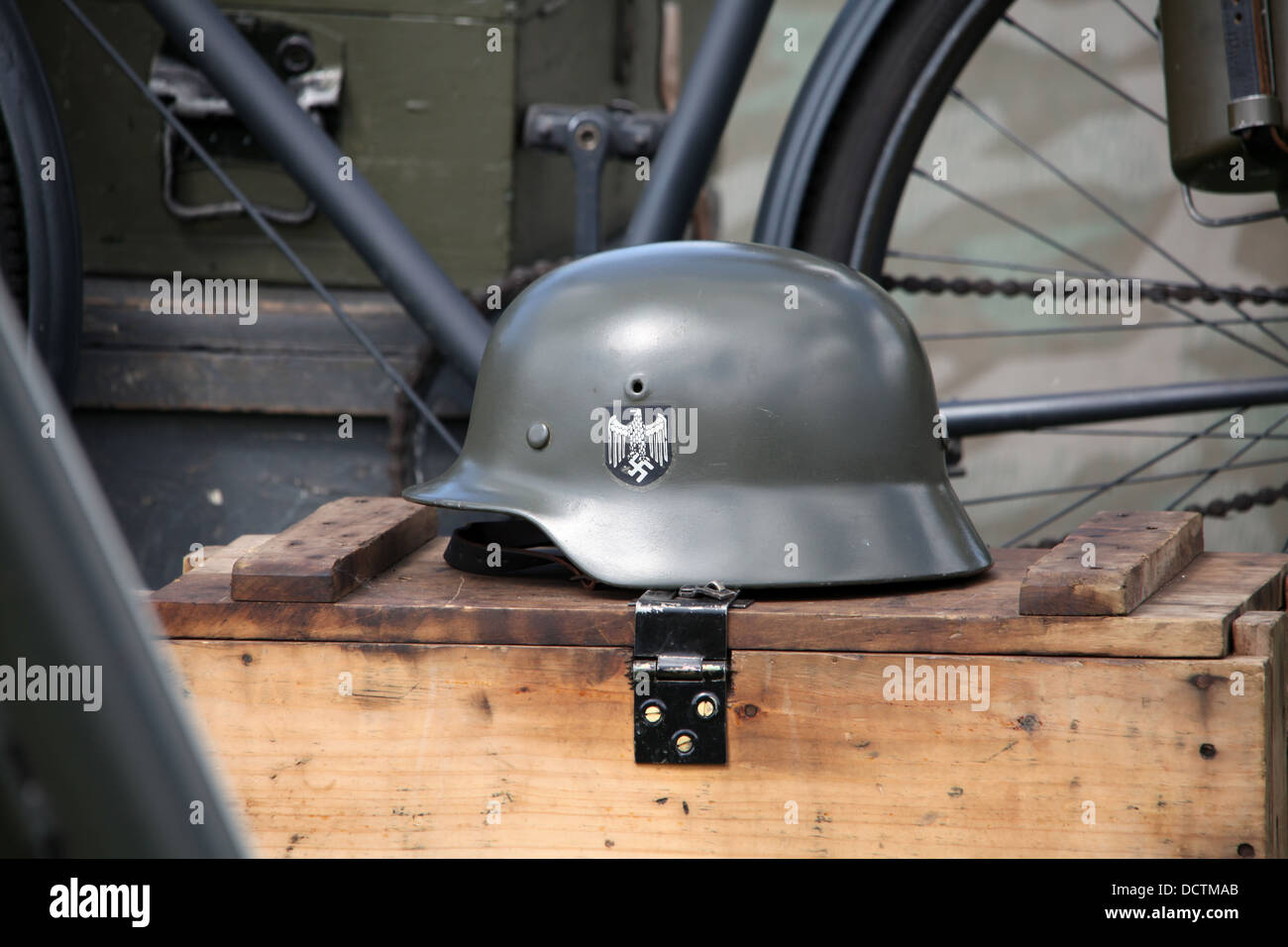 Stahlhelm World war two german helmet hitler ss Dr. Friedrich Schwerd Stock Photo