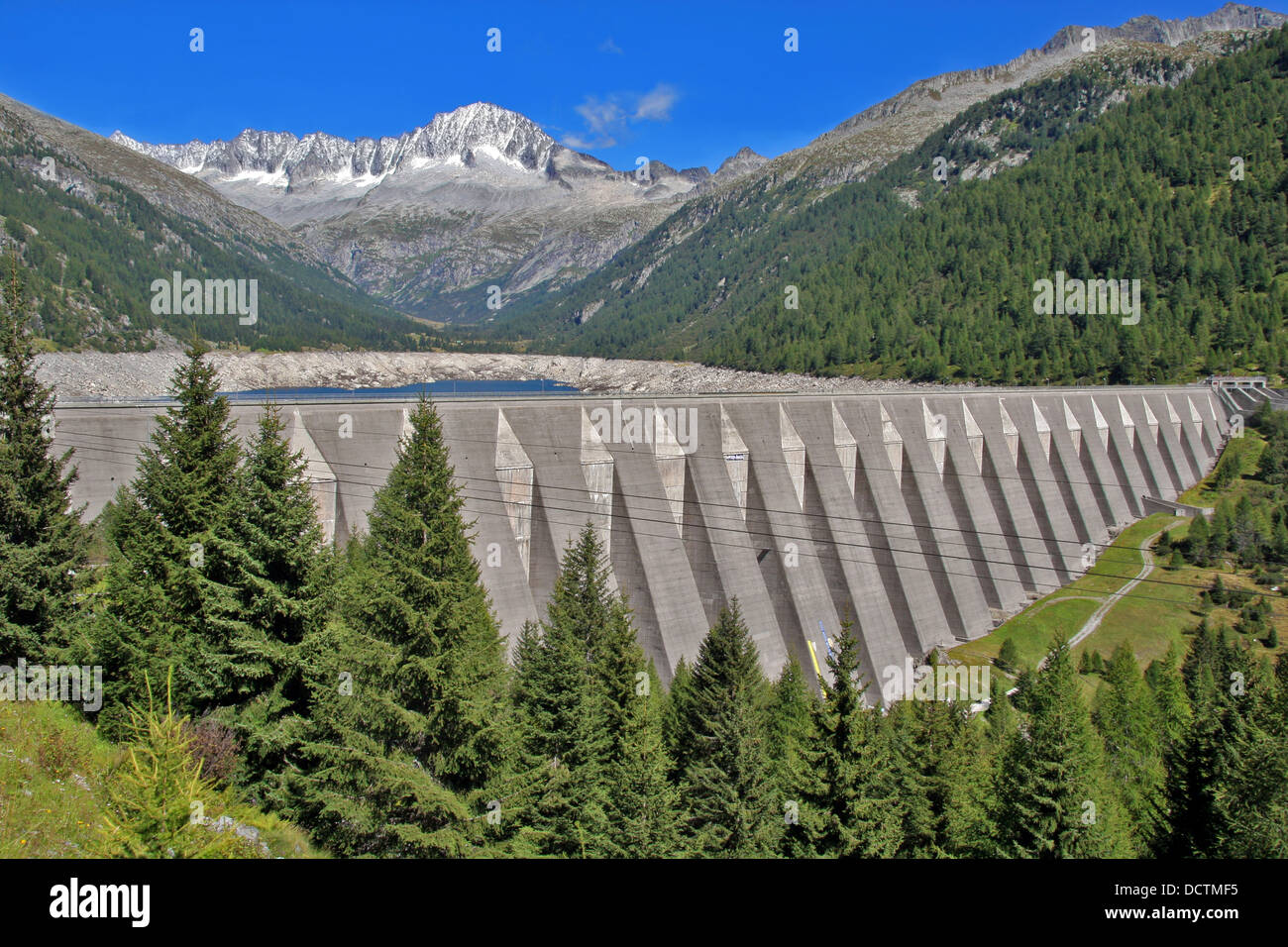 Dam lake artificial 'Malga Bissina'in Val Daone - Fumo.Adamello moutain.Trent. Stock Photo