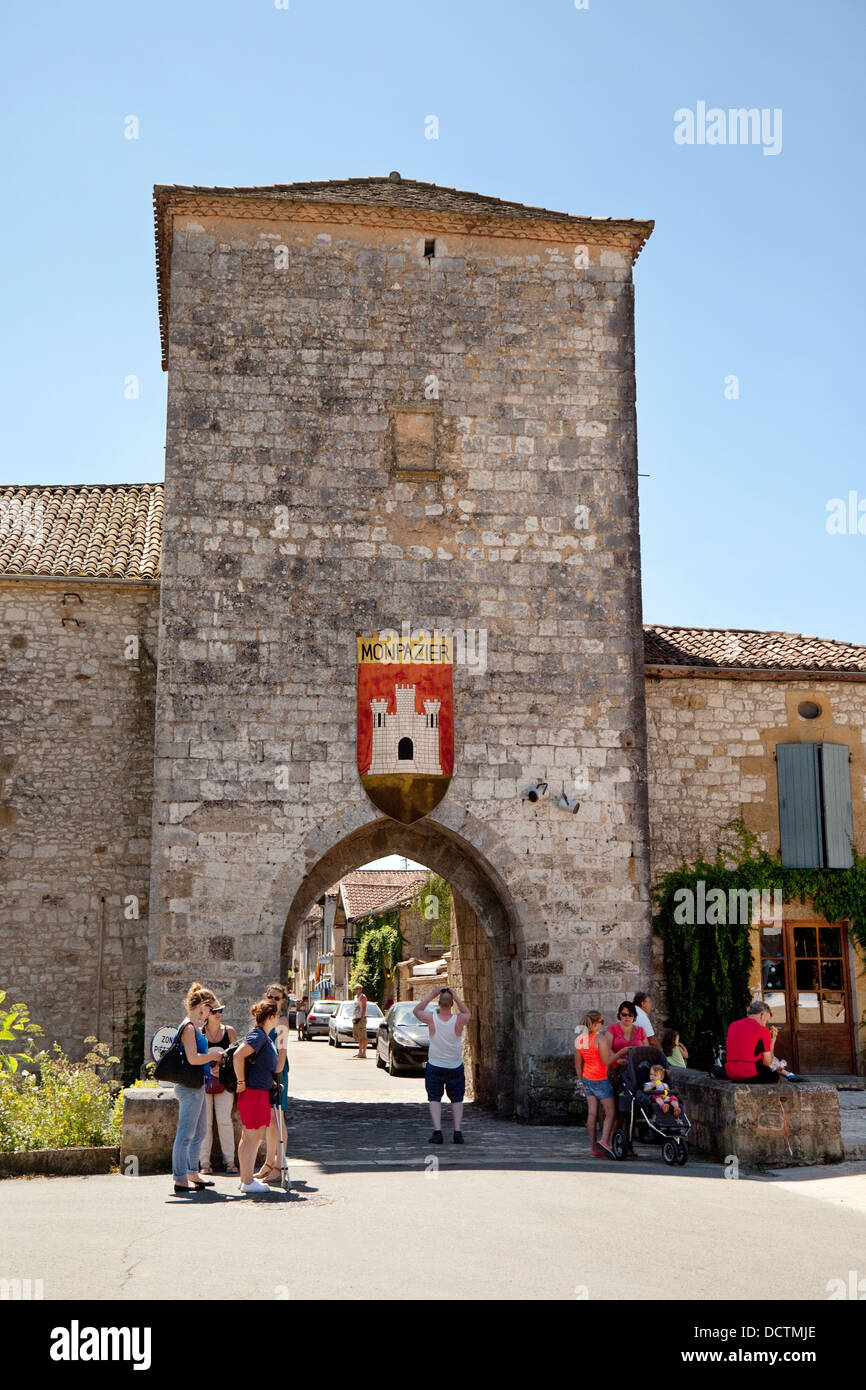 Monpazier, a medieval bastide town village, the Dordogne, France ...